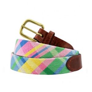Smathers and Branson Spring Madras Needlepoint Belt size 36